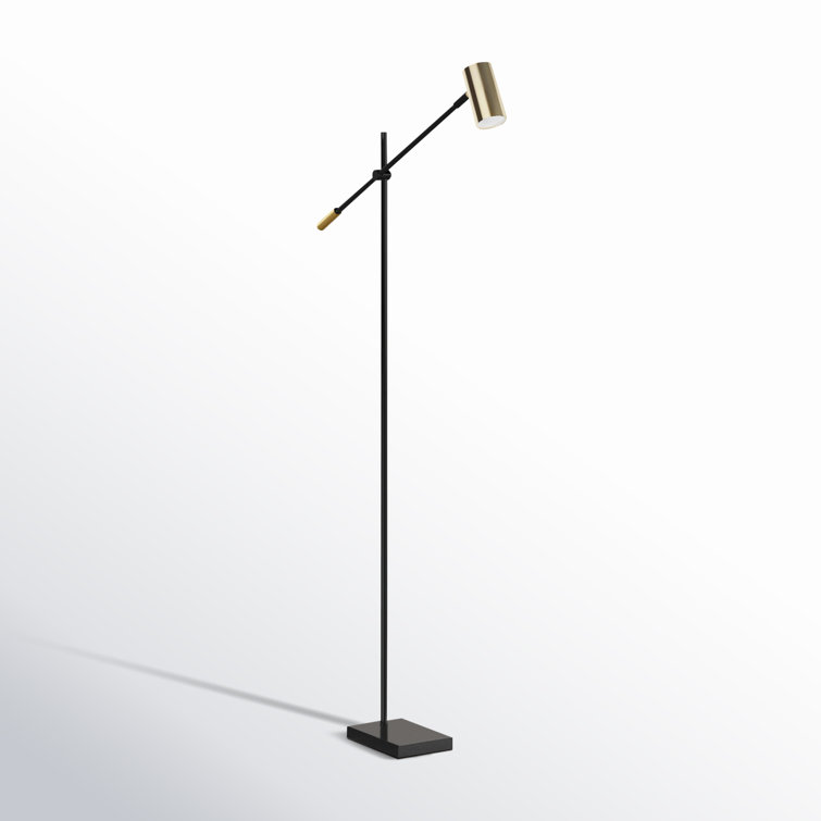 Collette 58'' Adjustable Black & Antique Brass LED Task Floor Lamp