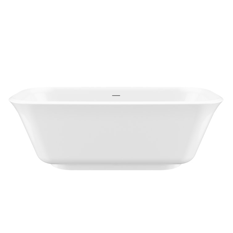 67" Glossy White Acrylic Freestanding Double Slipper Bathtub