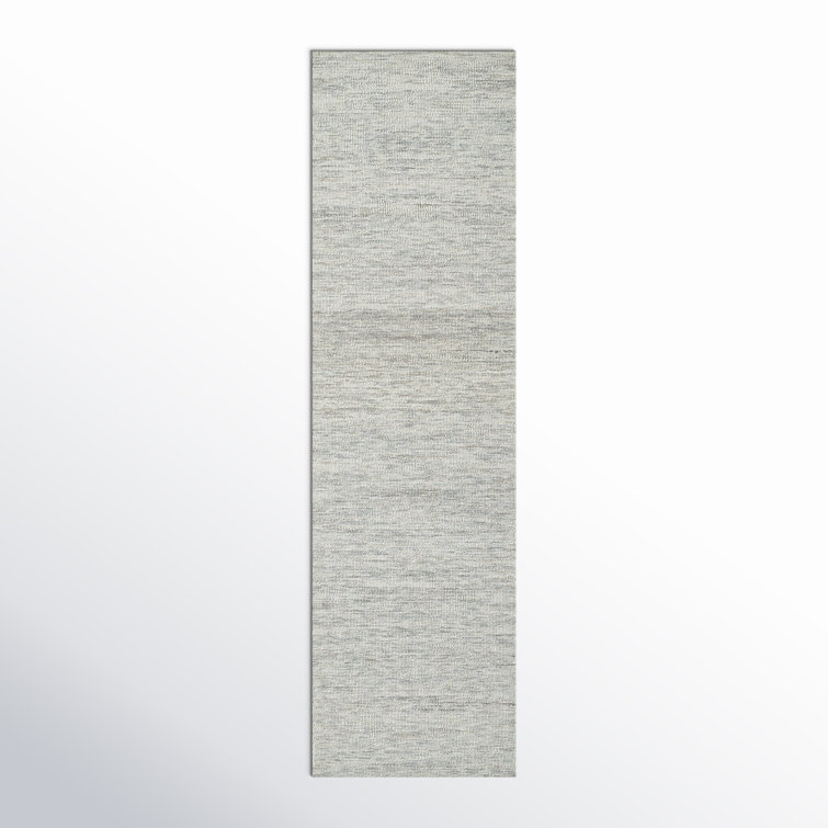 Light Grey Hand-Tufted Wool Runner Rug 2'3" x 8'