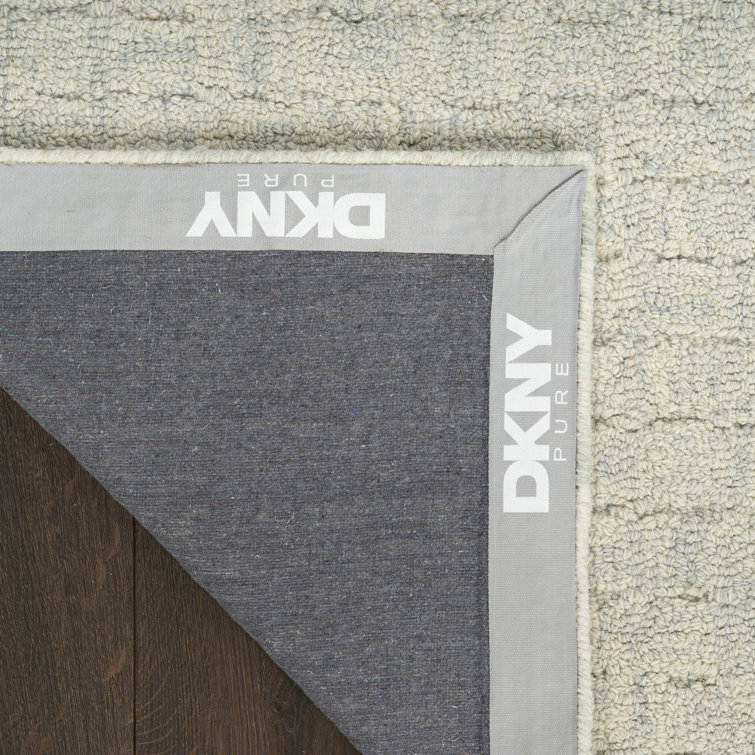 Handmade Light Blue Wool Geometric Rectangular Rug