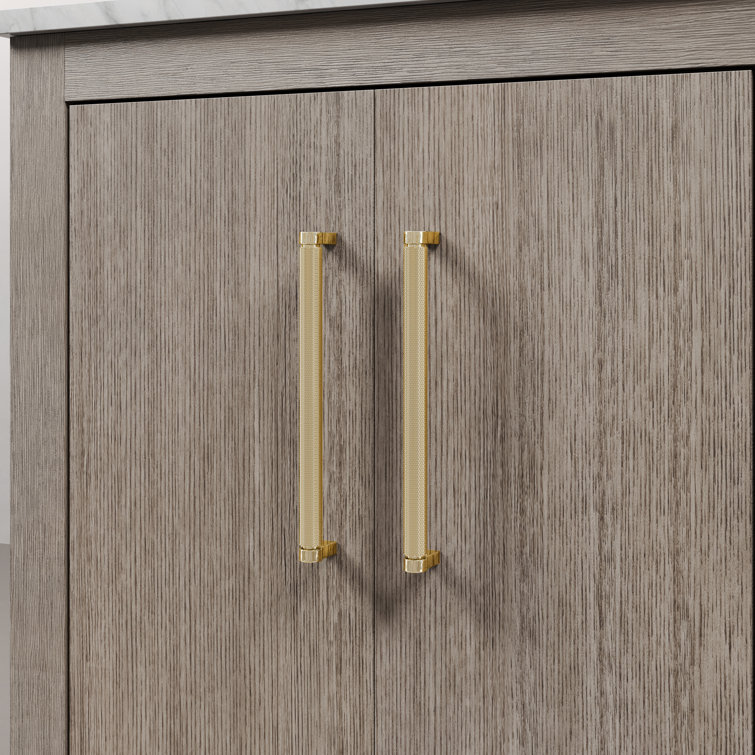 Hugo 60'' Grey Oak Double Sink Vanity with Satin Gold Hardware
