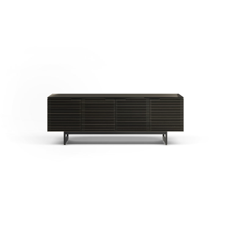Charcoal Stained Ash 79'' Media Console with Cabinet