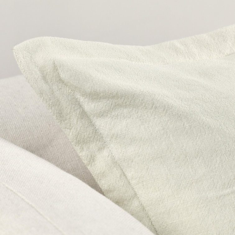 Amy Linen Luxurious 22-inch Square Throw Pillow Set, Ivory