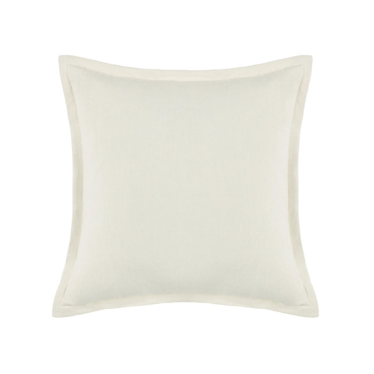 Amy Linen Luxurious 22-inch Square Throw Pillow Set, Ivory