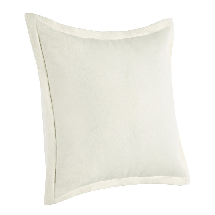 Amy Linen Luxurious 22-inch Square Throw Pillow Set, Ivory