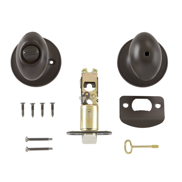 Satin Nickel Egg-Shaped Privacy Door Knob