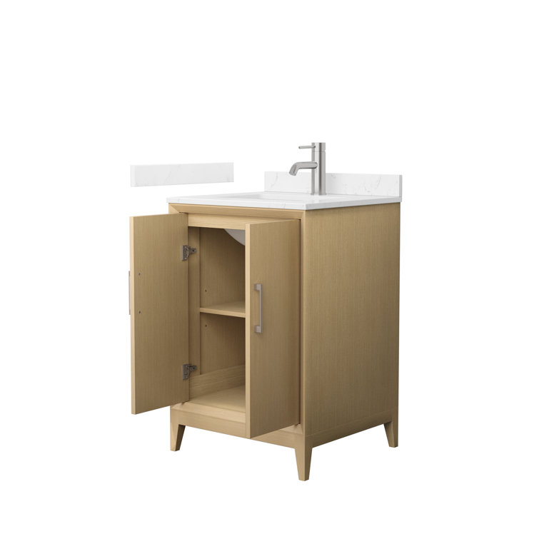 Janna 24" White Oak Freestanding Single Vanity with Cultured Marble Top