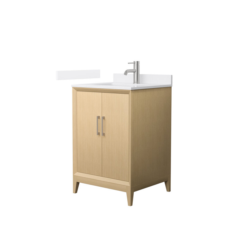 Janna 24" White Oak Freestanding Single Vanity with Cultured Marble Top