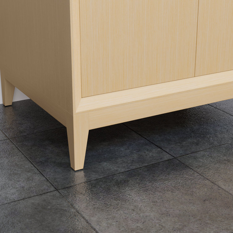 Janna 30" White Oak Freestanding Vanity with Carrara Marble Top