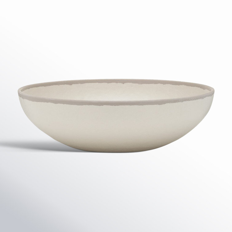 Eco-Friendly Vintage Stone Gray 12" Plastic Serving Bowl