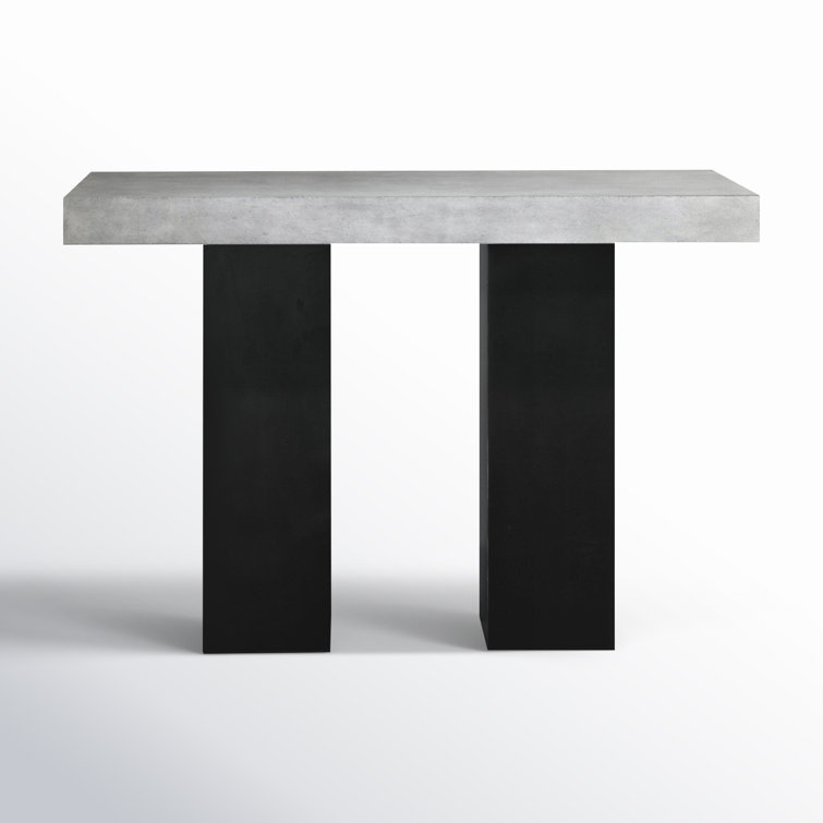 Gray Concrete Rectangular Outdoor Bar Table