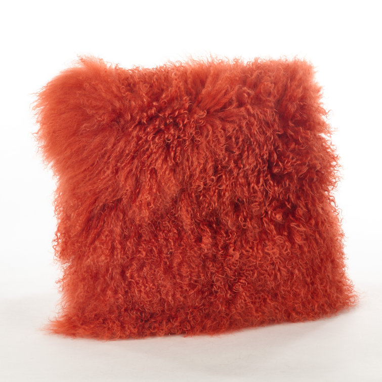 Ivory Wool Square Throw Pillow Set with Polyester Fill