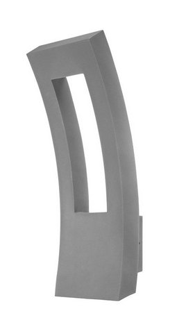 Elegant Curved Black LED Outdoor Sconce with White Diffuser Glass
