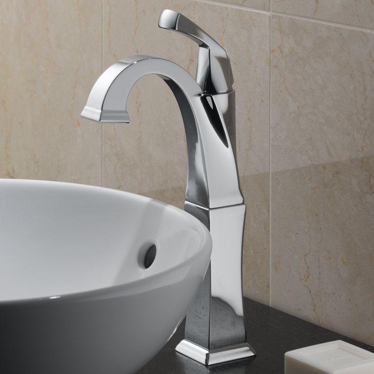 Chrome Single Hole Vessel Bathroom Faucet with Brass Construction