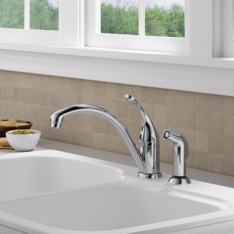 Chrome Single Handle Kitchen Faucet with Side Spray