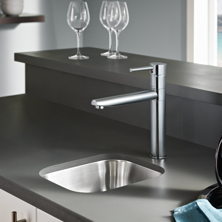 Sleek Modern 11" Stainless Steel Kitchen Faucet with Pull-out Spray