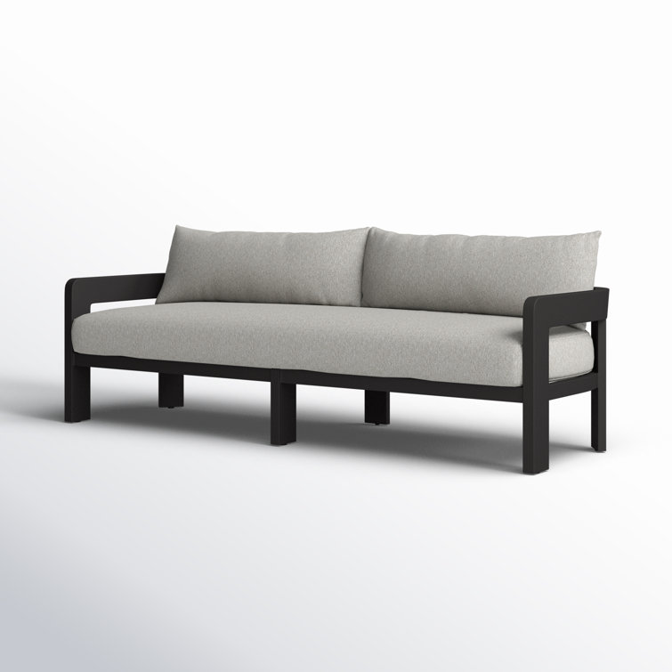 Jackson 96" Concha Fog and Bronze Metal Outdoor Sofa