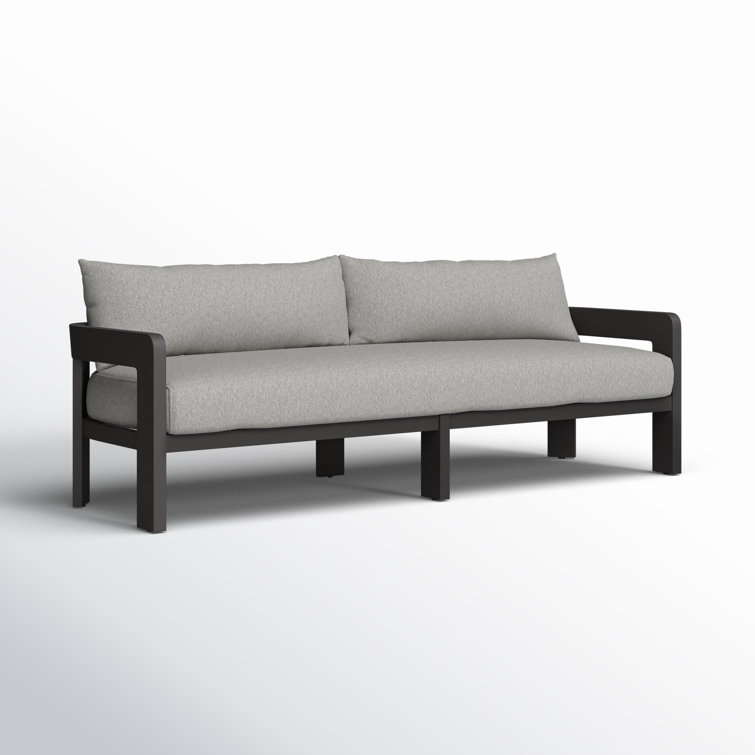 Jackson 96" Concha Fog and Bronze Metal Outdoor Sofa