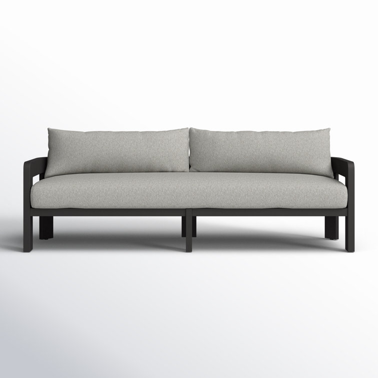Jackson 96" Concha Fog and Bronze Metal Outdoor Sofa