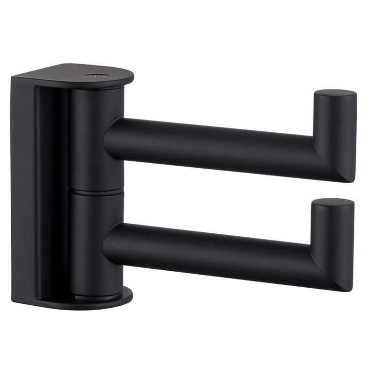 Matte Black Stainless Steel Swivel Double Robe Hook