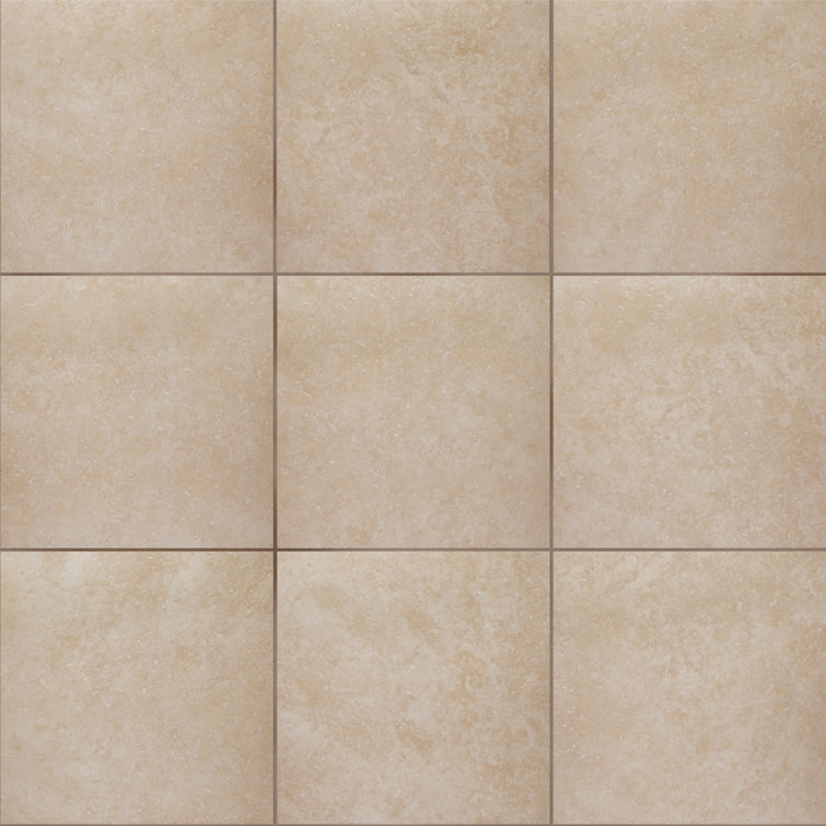 Roma 13-in x 13-in Beige Glazed Porcelain Floor and Wall Tile