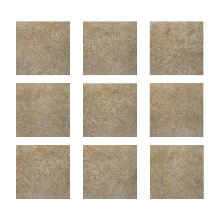 Roma 13" x 13" Beige Glazed Porcelain Floor and Wall Tile