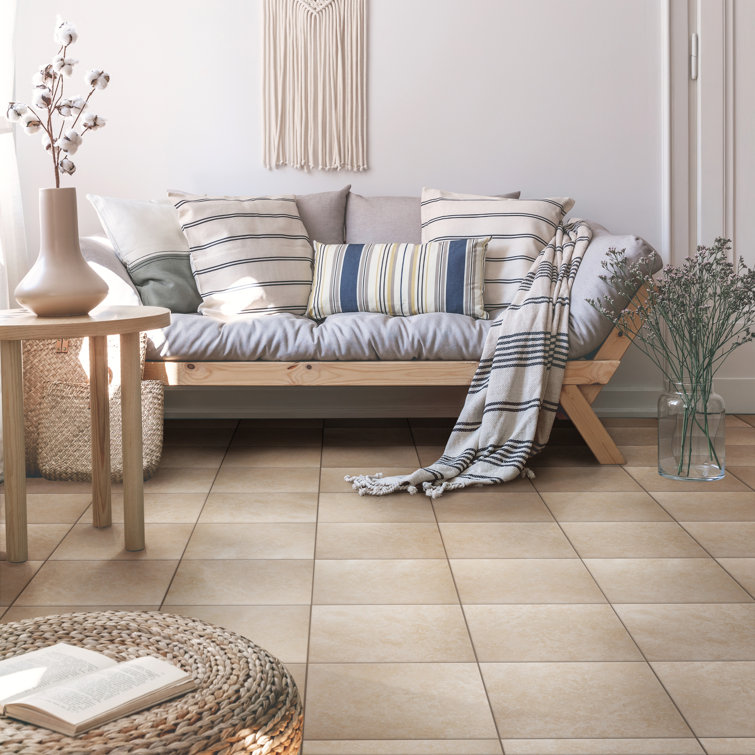 Roma 13-in x 13-in Beige Glazed Porcelain Floor and Wall Tile
