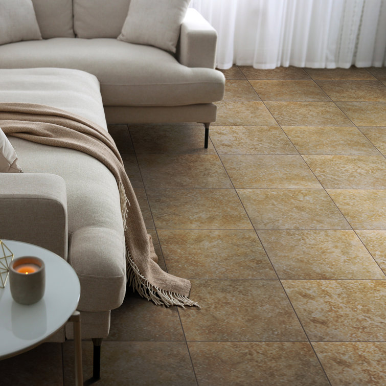 Roma 13" x 13" Beige Glazed Porcelain Floor and Wall Tile