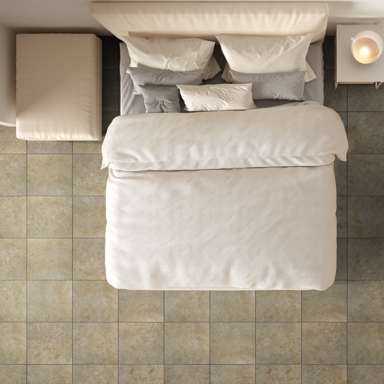 Roma 13" x 13" Beige Glazed Porcelain Floor and Wall Tile
