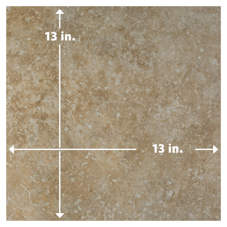 Roma 13" x 13" Beige Glazed Porcelain Floor and Wall Tile
