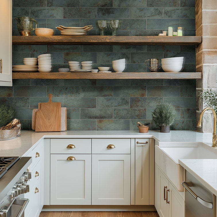 Marza Aqua Glossy Ceramic Subway Wall Tile Case