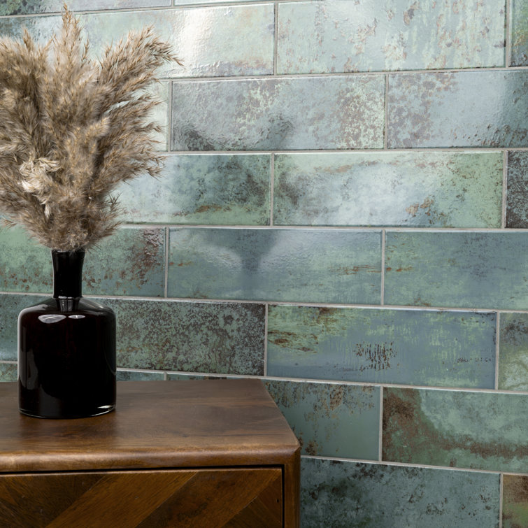 Marza Aqua Glossy Ceramic Subway Wall Tile Case