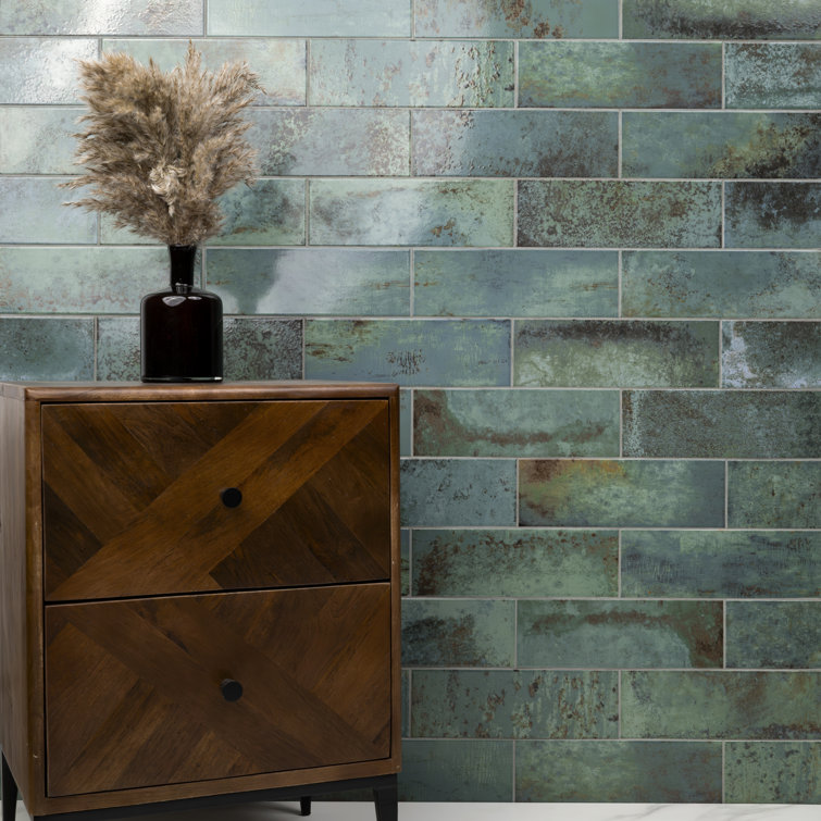 Marza Aqua Glossy Ceramic Subway Wall Tile Case