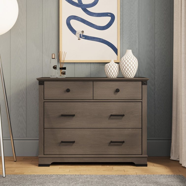 Dapper Gray 3-Piece Nursery Set with Convertible Crib, Dresser, and Chest