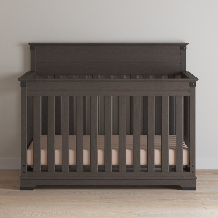 Dapper Gray 3-Piece Nursery Set with Convertible Crib, Dresser, and Chest