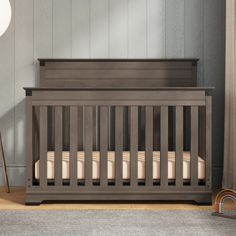 Dapper Gray 3-Piece Nursery Set with Convertible Crib, Dresser, and Chest