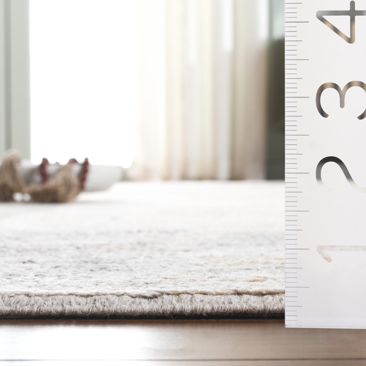Gray and Ivory Hand-Knotted Wool 6' x 9' Area Rug