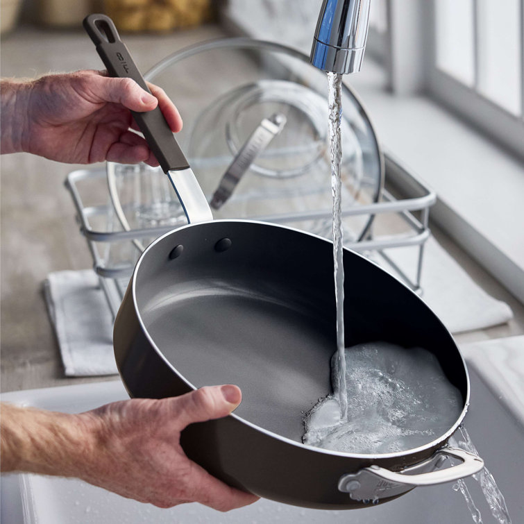 Cream 4.5QT Ceramic Nonstick Aluminum Sauté Pan with Glass Lid