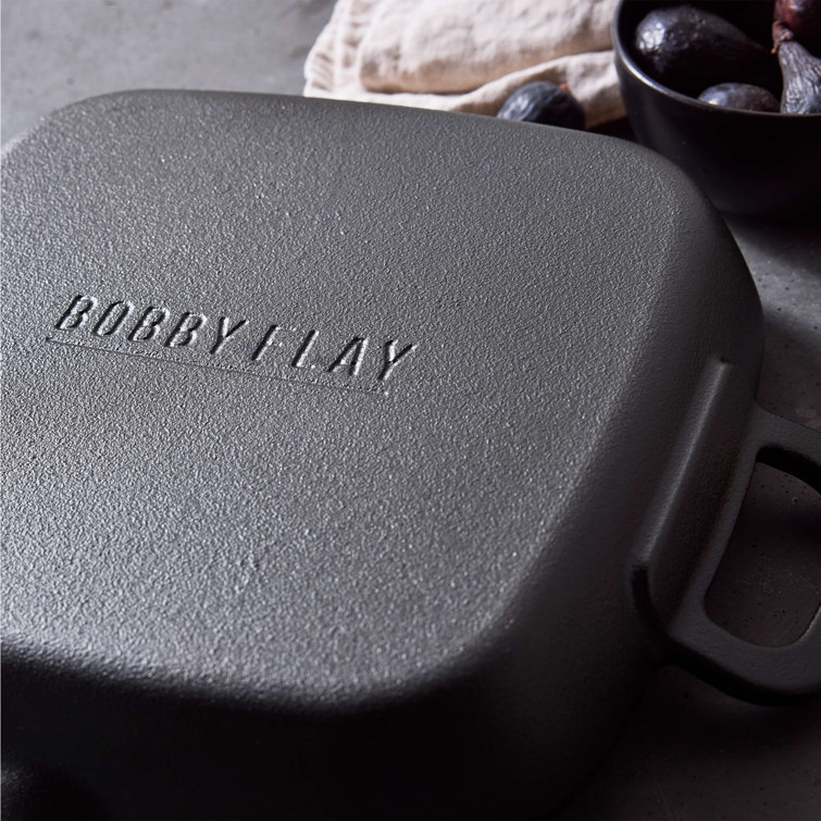 Black Cast Iron 11" Square Grill Pan with Helper Handles