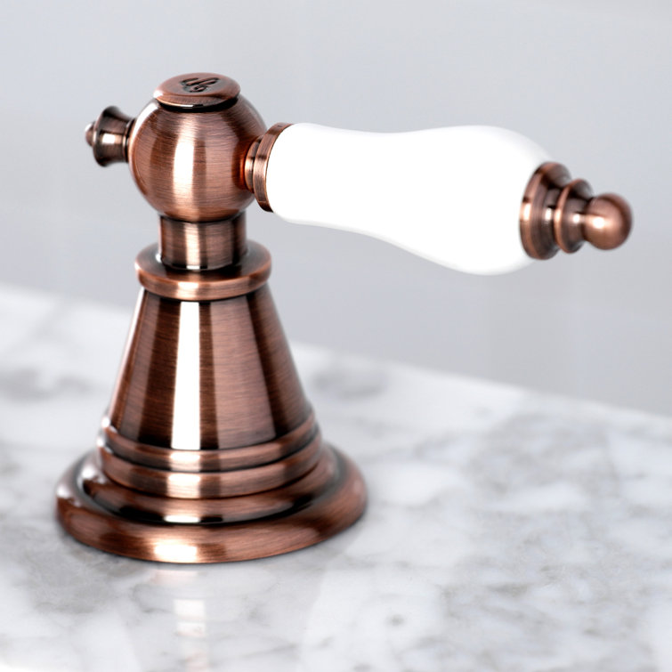 English Classic 8'' Widespread Antique Copper Brass Bathroom Faucet