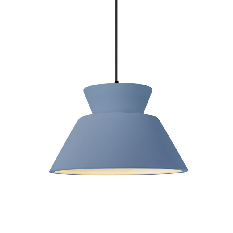 Matte Black Ceramic Drum Pendant Light