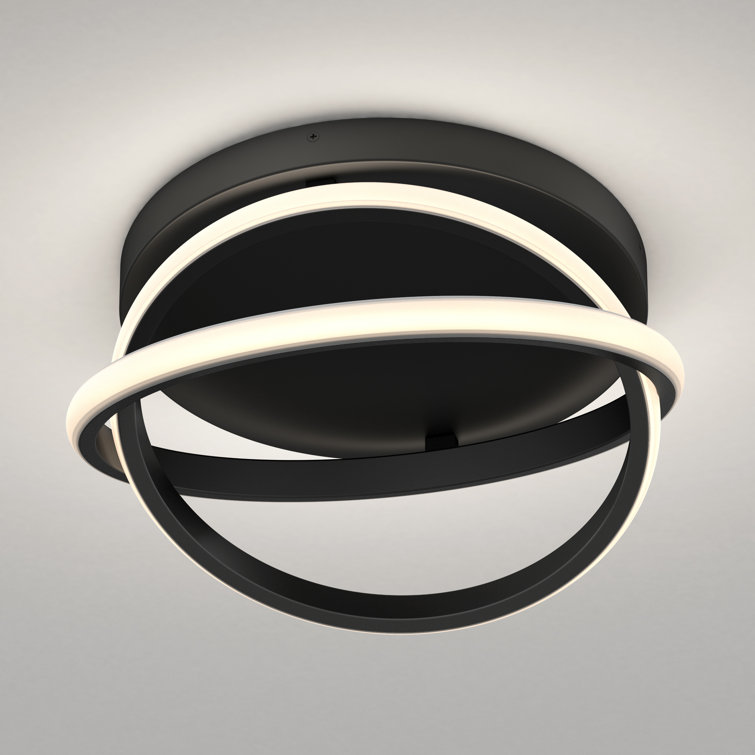 Matte Black LED Semi Flush Mount Ceiling Light Fixture