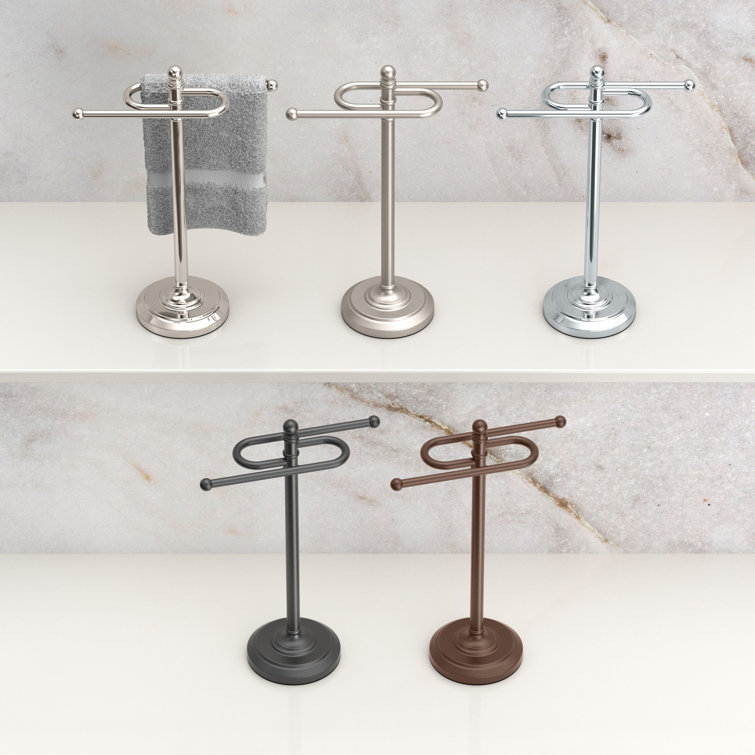 Matte Black S-Style Hand Towel Holder with Circular Base