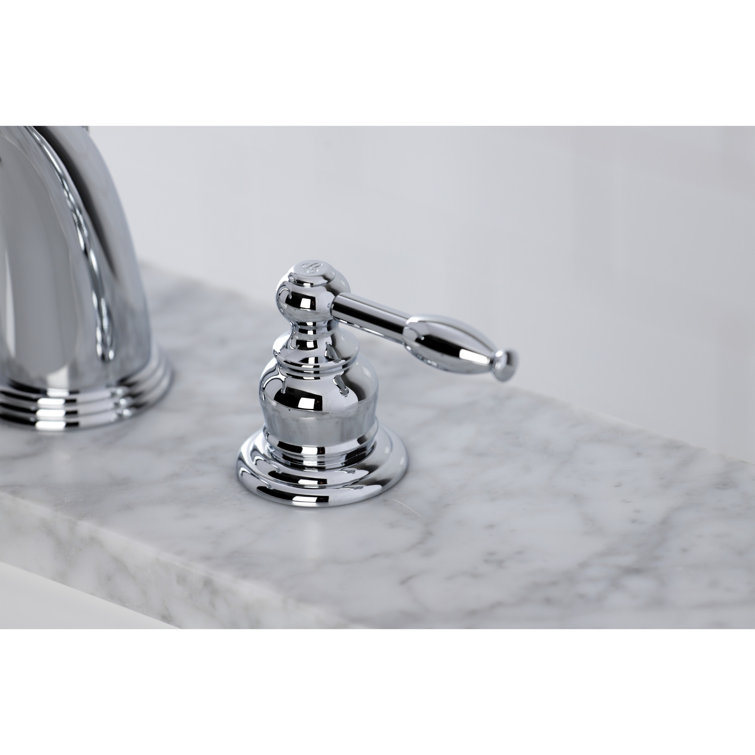 Polished Chrome 8-Inch Widespread Bathroom Faucet with Pop-Up Drain