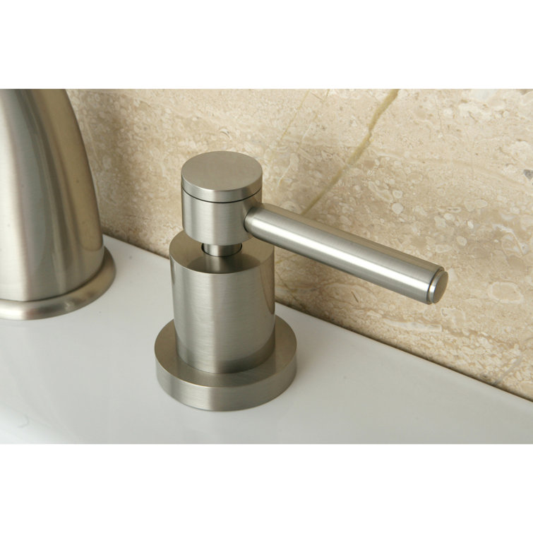 Brushed Nickel Widespread Bathroom Faucet with Lever Handles