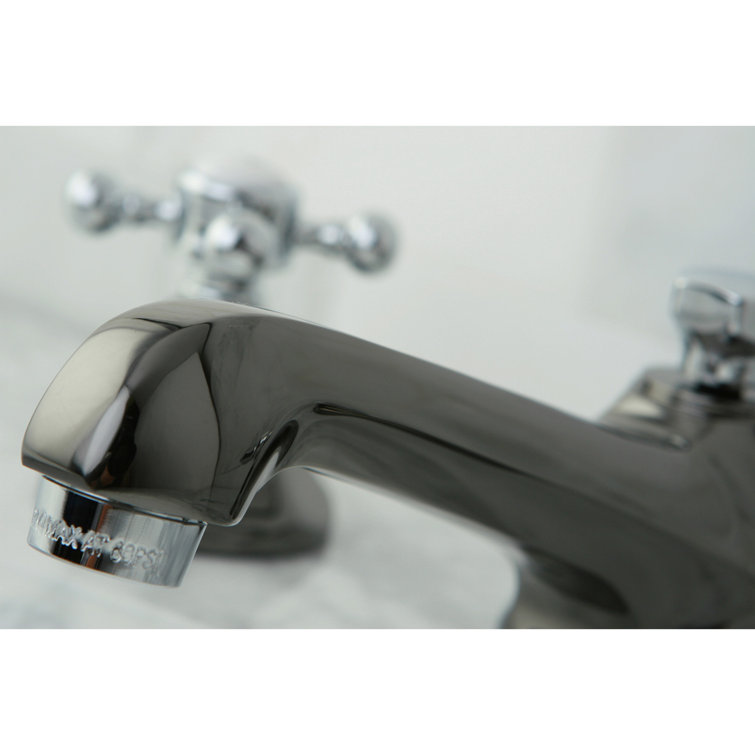 Water Onyx Black Nickel & Polished Chrome Widespread Bathroom Faucet