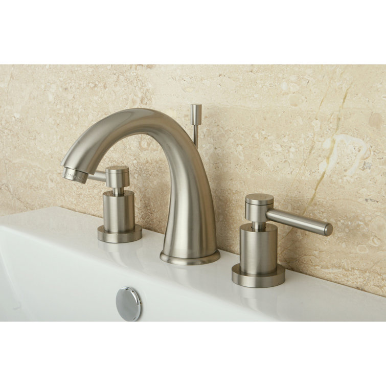 Brushed Nickel Widespread Bathroom Faucet with Lever Handles
