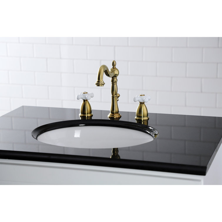 Heritage 8-Inch Polished Nickel Widespread Bathroom Faucet