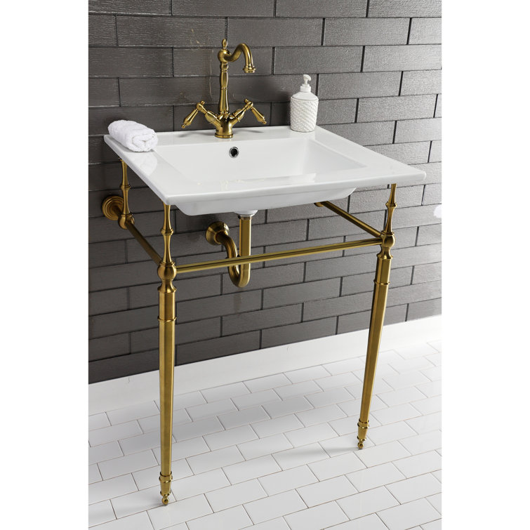 Heritage Brushed Brass 4" Centerset Traditional Bathroom Faucet