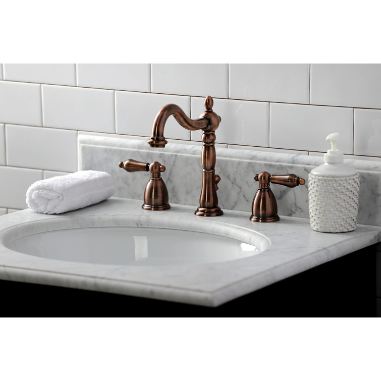 Heritage Antique Copper Traditional Widespread Bathroom Faucet
